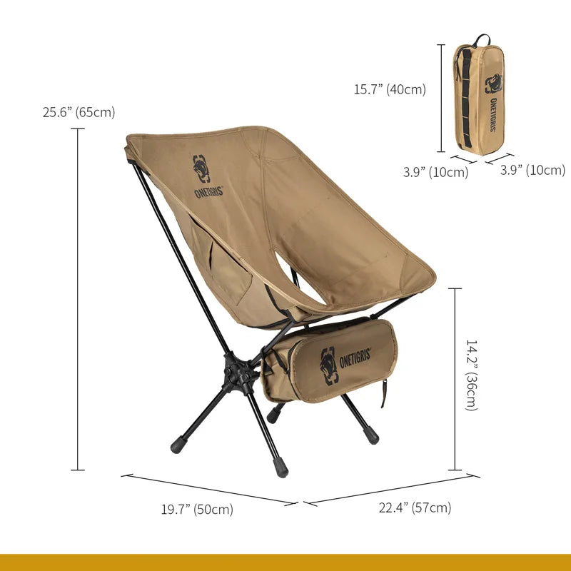 OneTigris Multicam Portable Camping Chair Foldable Outdoor Chair for Hiking Fishing and Gardening