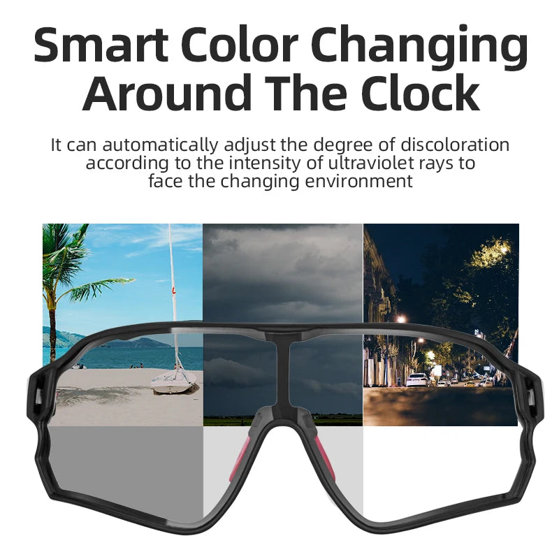 ROCKBROS Photochromic Cycling Sunglasses UV400 Outdoor Eyewear