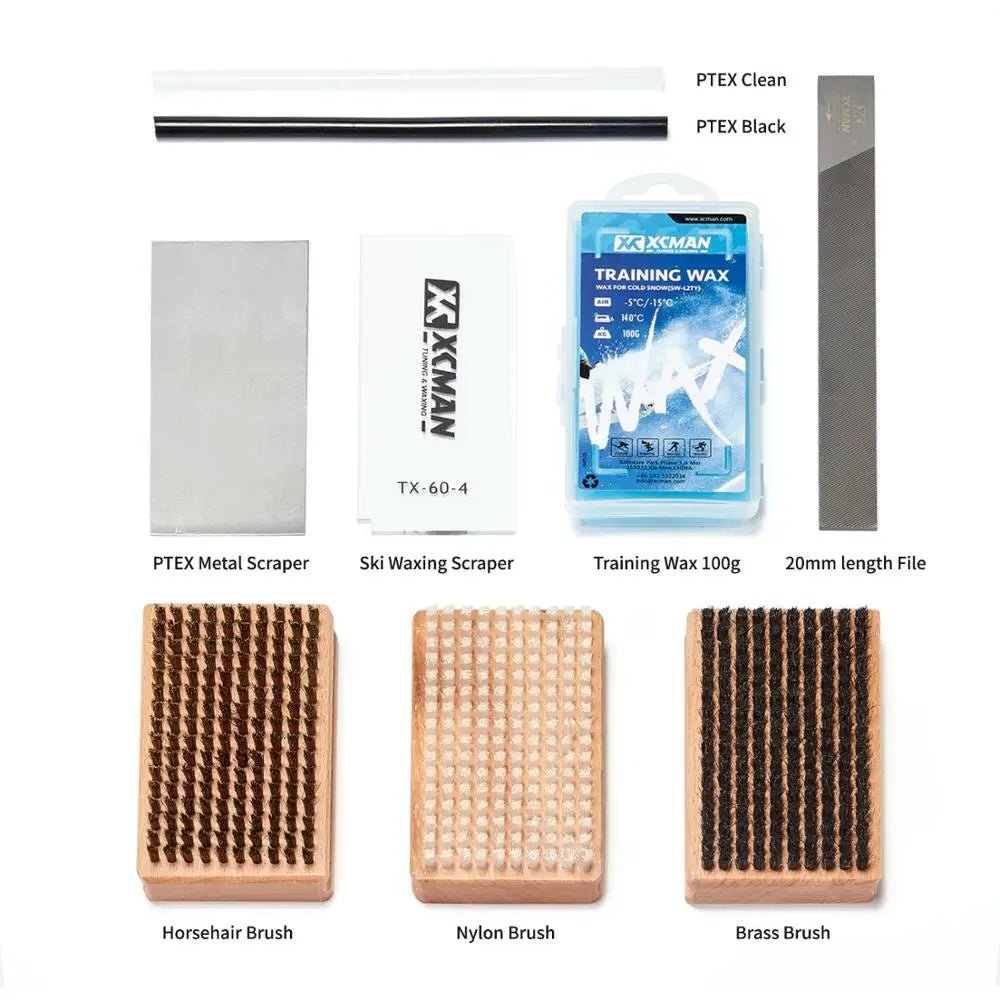XCMAN Ski Snowboard Waxing And Tuning Brush Kit Set
