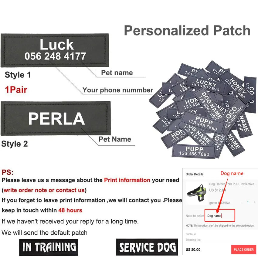 Customized Reflective Dog Harness Vest No Pull Adjustable Breathable Pet Harness for Outdoor Use