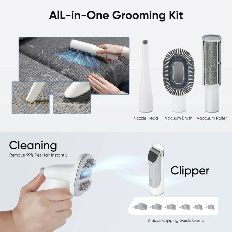 EDX Dog Grooming Kit with Pet Hair Vacuum