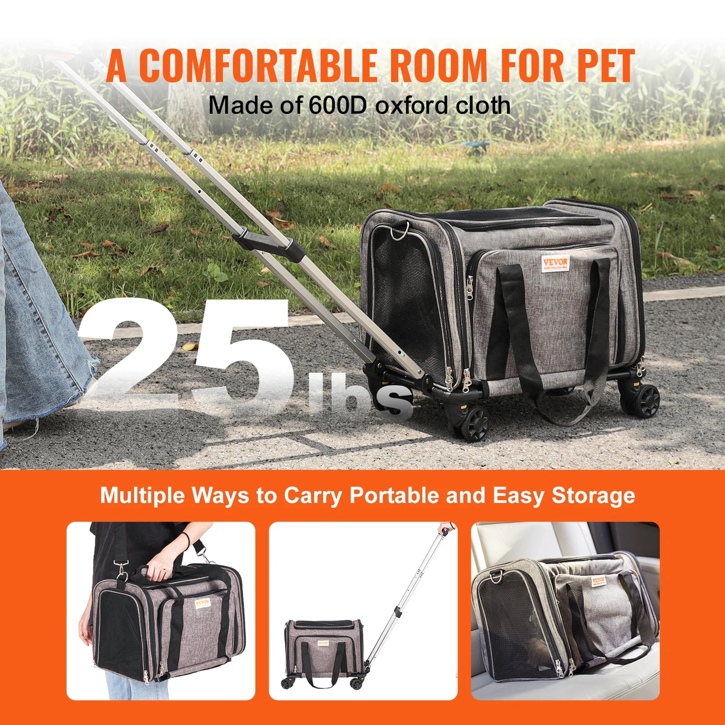 SucceBuy Cat Carrier Breathable Travel Backpack Telescopic
