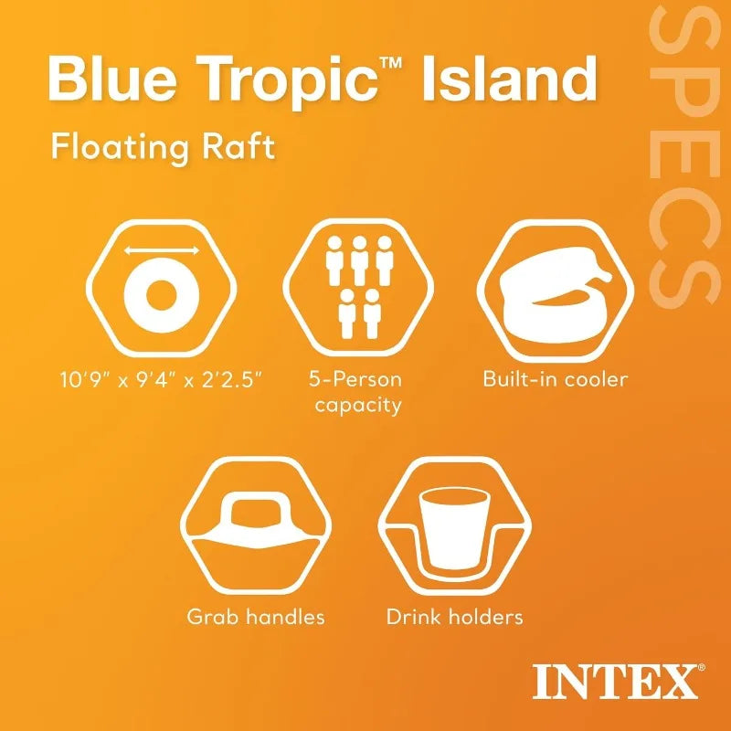 YTYIN Inflatable Raft Island for 5 People with Cooler