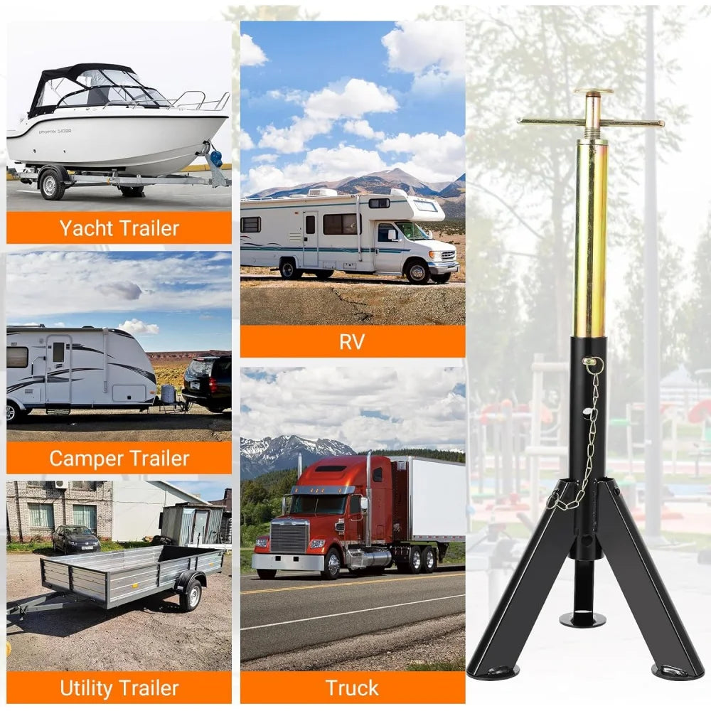 2 Pcs Heavy Duty RV Stabilizer Jack Stands 6000lbs Adjustable Height 16 to 30 Inches