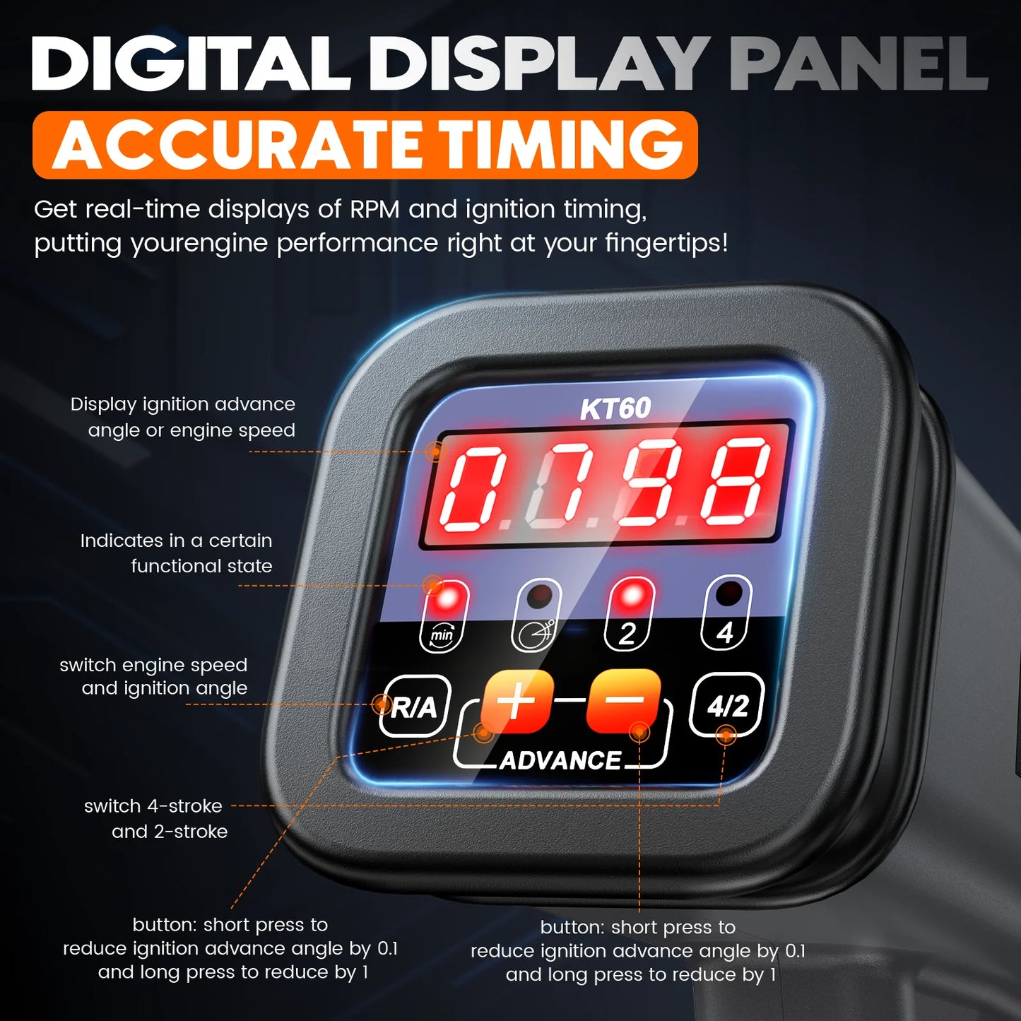 KZYEE KT60 Engine Timing Light with Tachometer