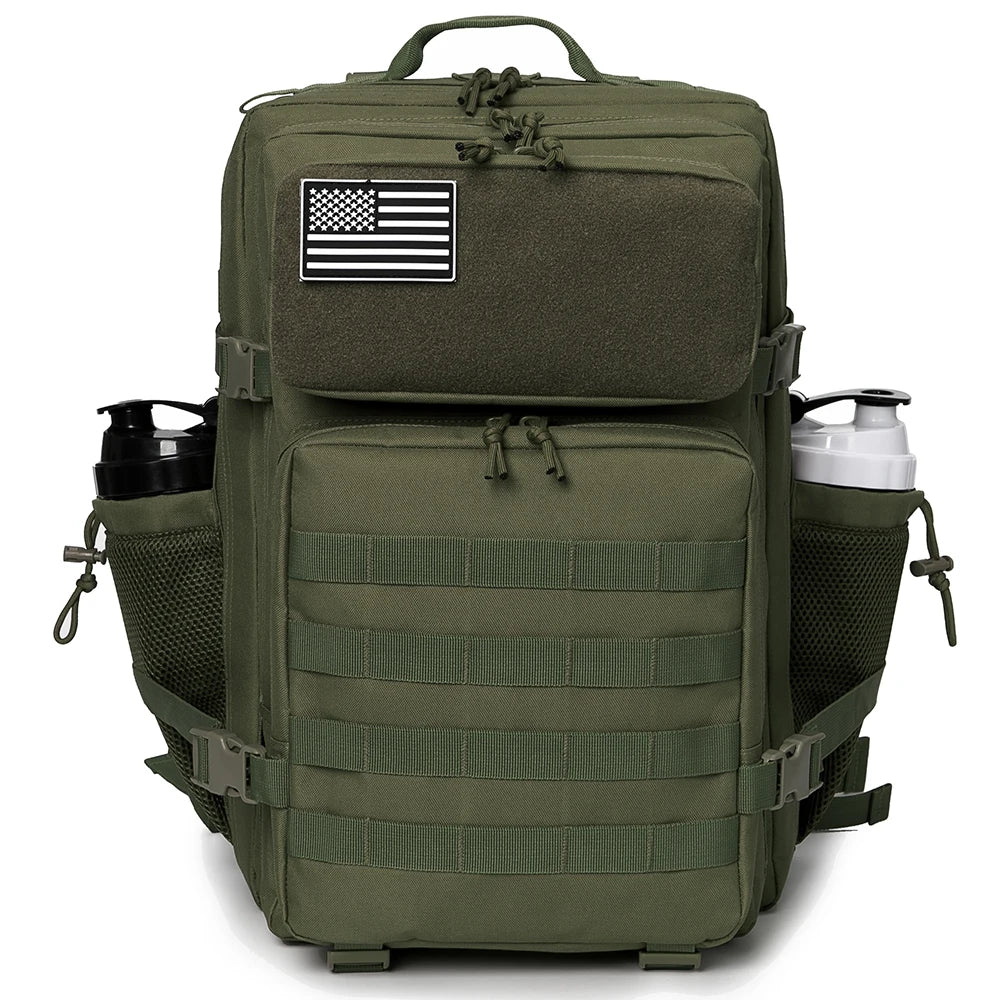 45L Tactical Backpack for Hunting with Dual Cup Holders and Outdoor Camping Features