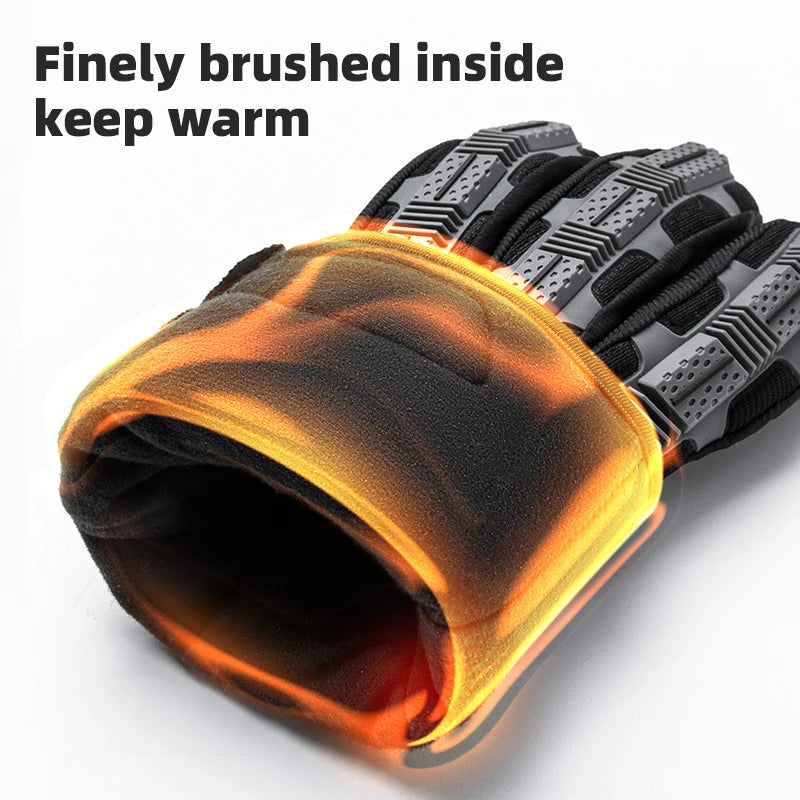 Rockbros Full Finger Cycling Gloves with Shockproof Gel Padding for Winter Outdoor Sports