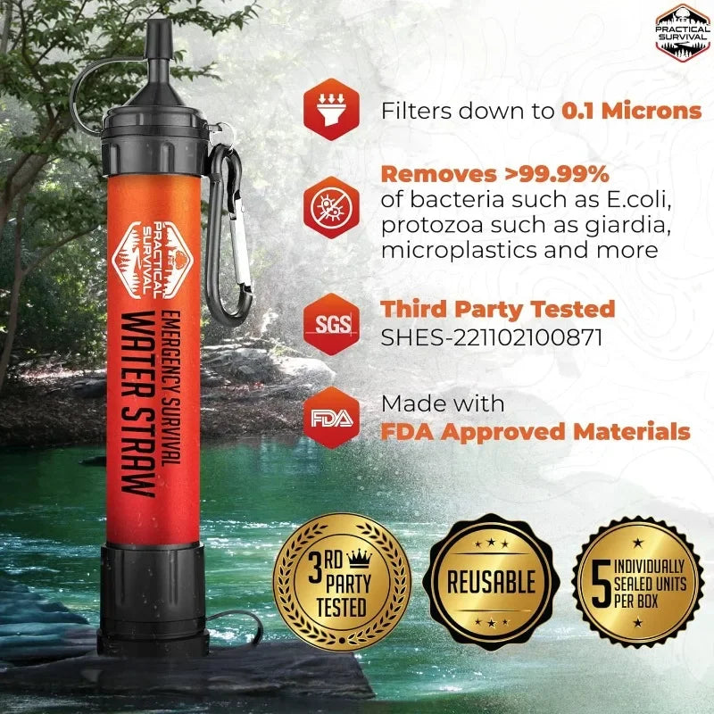 High Capacity Emergency Survival Water Straws