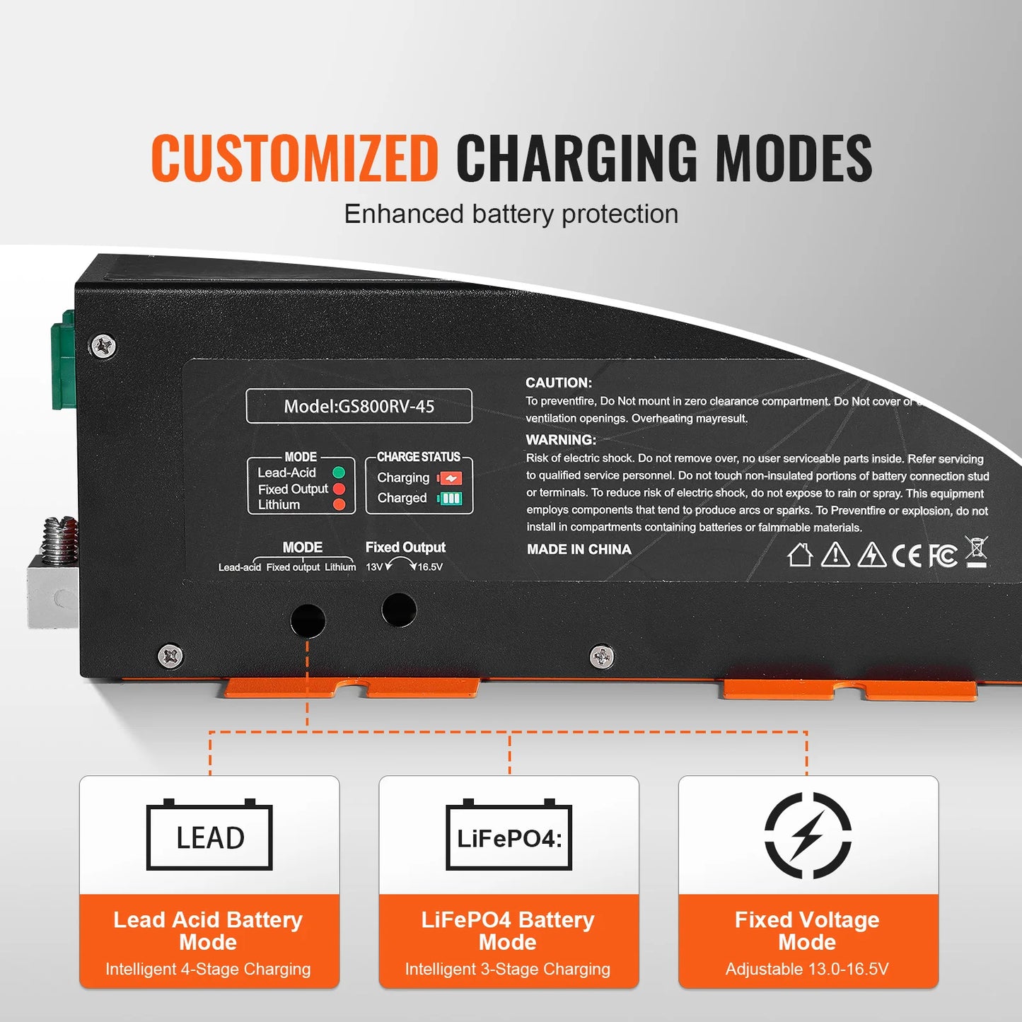 SucceBuy RV Converter 45A 55A 80A Smart Battery Charger 12VDC