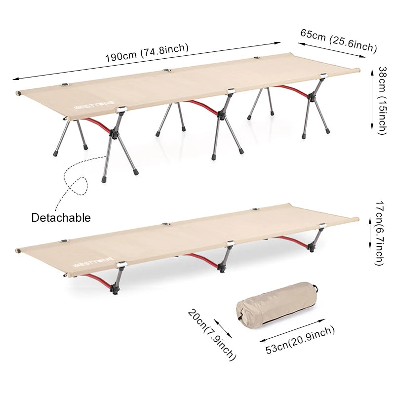 West Tune Camping Cot With Leg Extenders Ultralight Bed