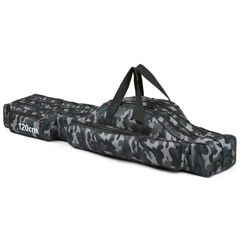 Lixada 3 Layer Portable Fishing Pole Bag Folding Rod Carry Case Tackle Storage Solution