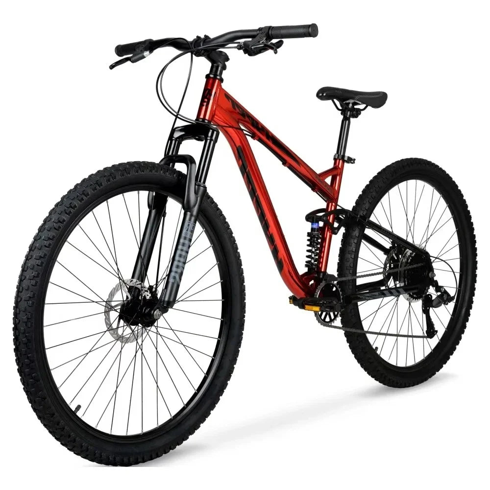 29 Inch Dual Suspension Mountain Bike for Adults Red Color Unisex Design