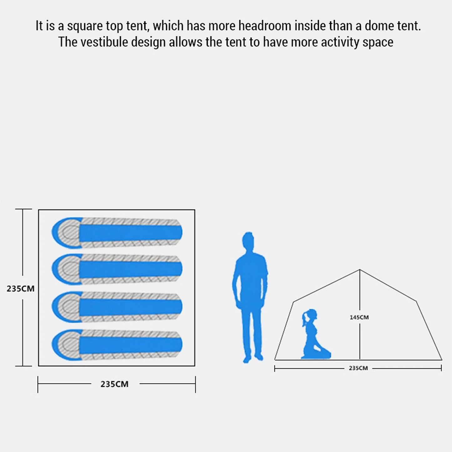 Outdoor Automatic Quick Open Waterproof Tent for 3-4 Person Instant Setup Camping