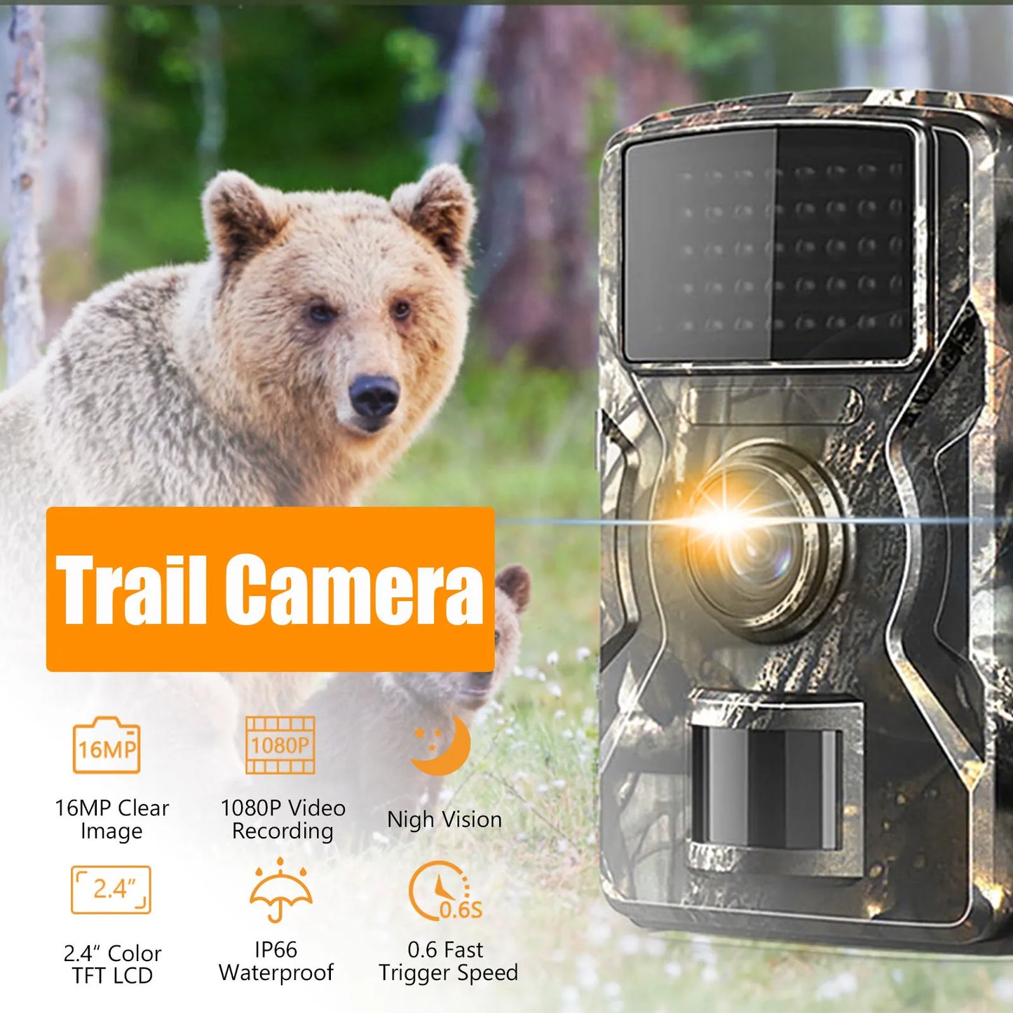 Hign-concerned 1080P Wildlife Camera with Infrared Night Vision