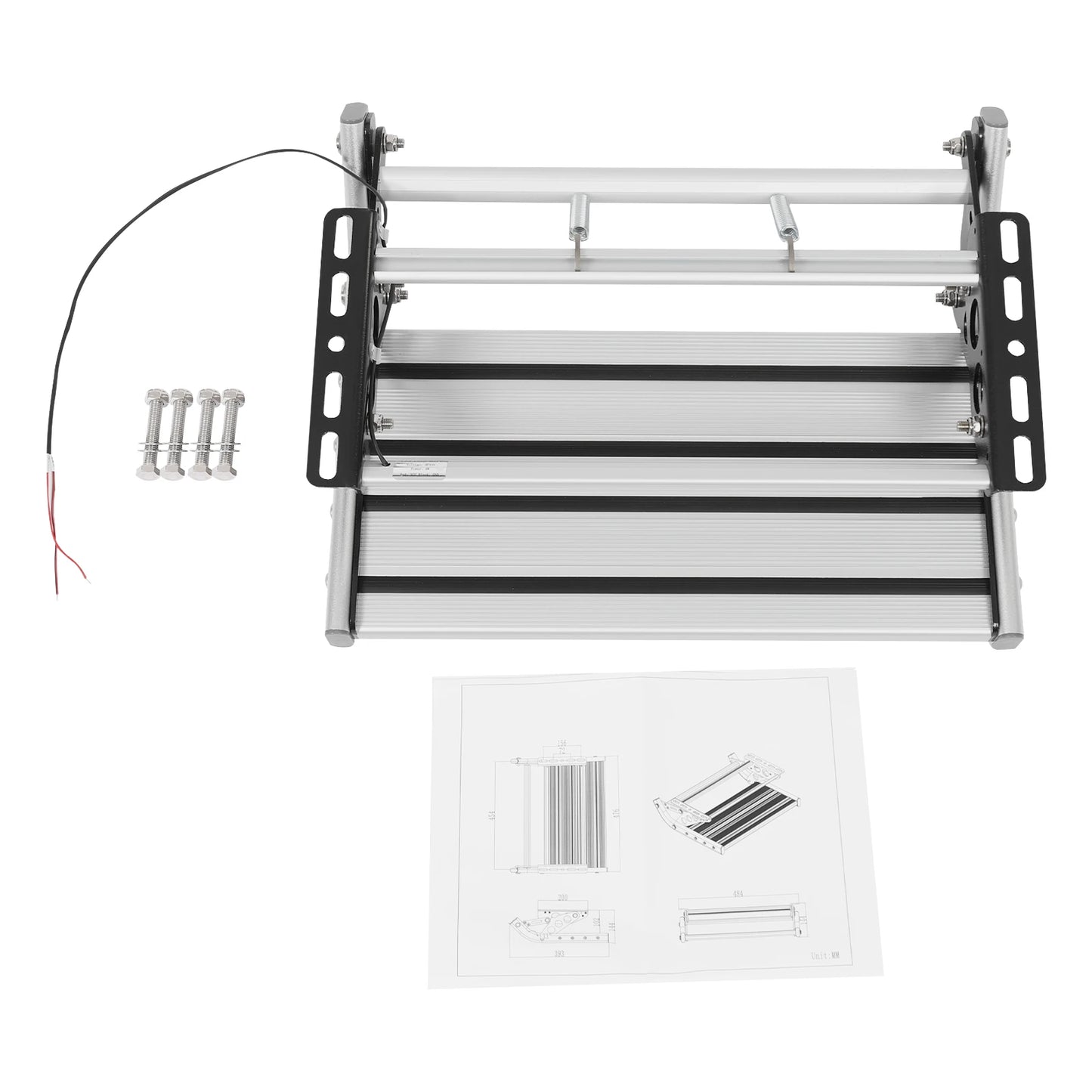 Bymaocar Manual RV Step with 12V LED Light Aluminum Folding Step for Campers and Motorhomes