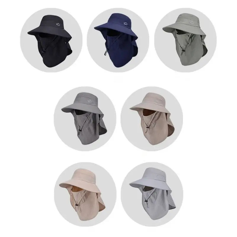 Unisex Quick-Drying Large Brim Sunshade Sports Caps for Outdoor Fishing Activities