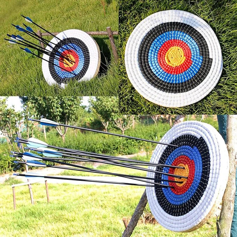 Recurve Bow Target Kit with Bright Color Straw and 5 Papers for Outdoor Archery Practice