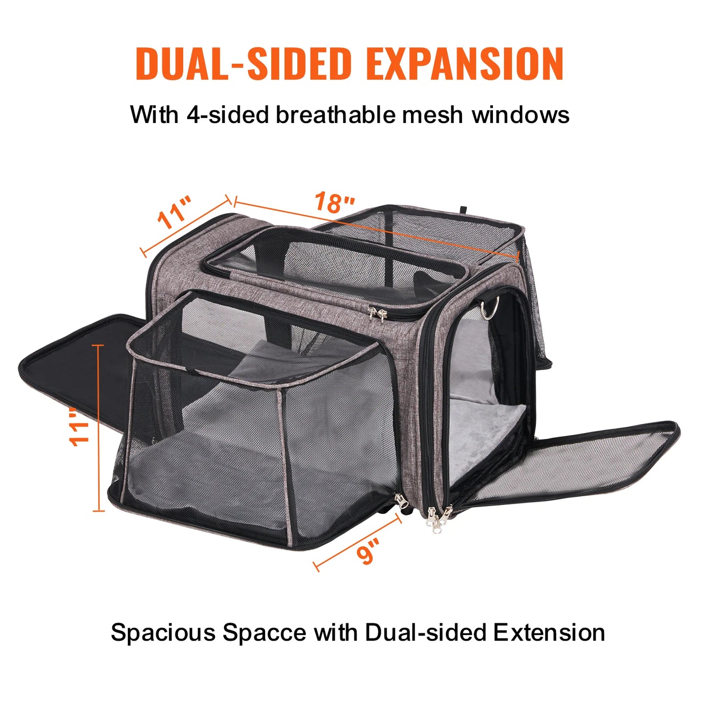 SucceBuy Cat Carrier Breathable Travel Backpack Telescopic