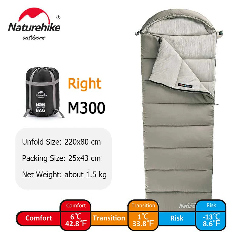 Naturehike Lightweight M180 M300 Double Camping Sleeping Bag Machine Washable Winter Comfort