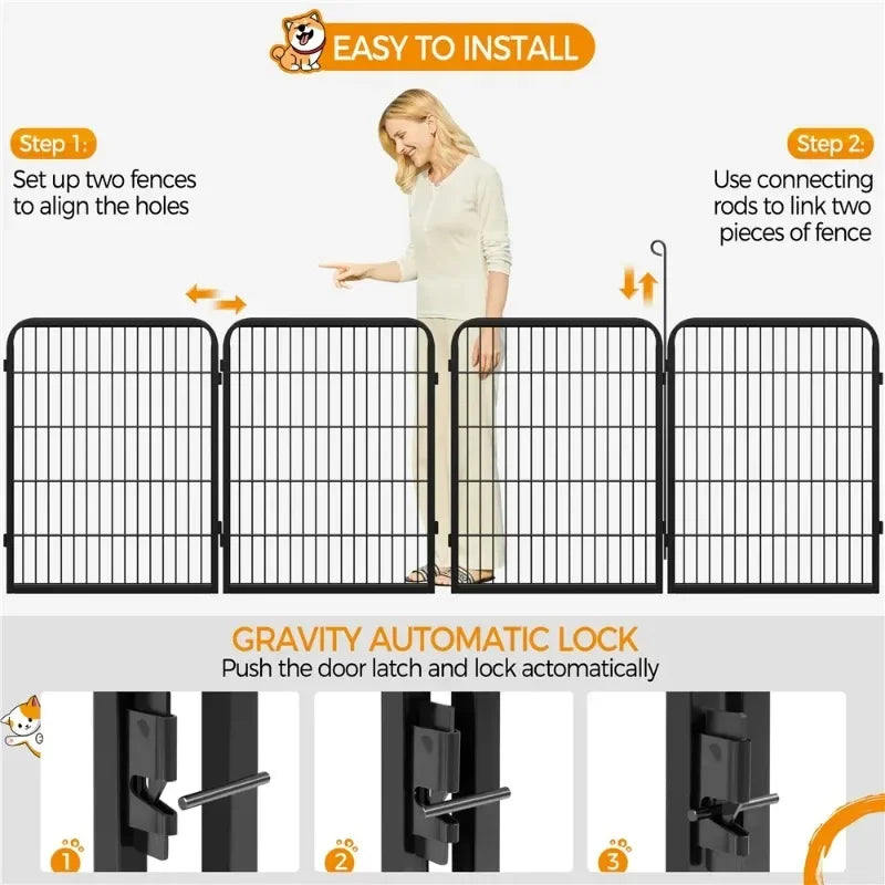 Alden Design Metal Dog Playpen for Indoor Outdoor Use