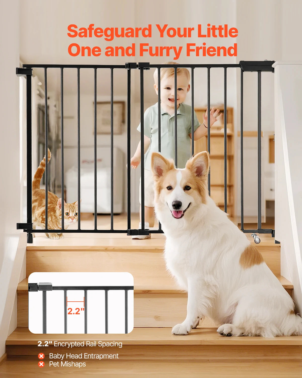 SucceBuy Adjustable Baby Gate for Child and Pet Security