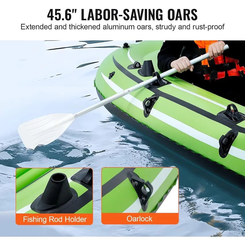 VEVOR Inflatable Boat for Five People Spacious and Foldable for Easy Storage