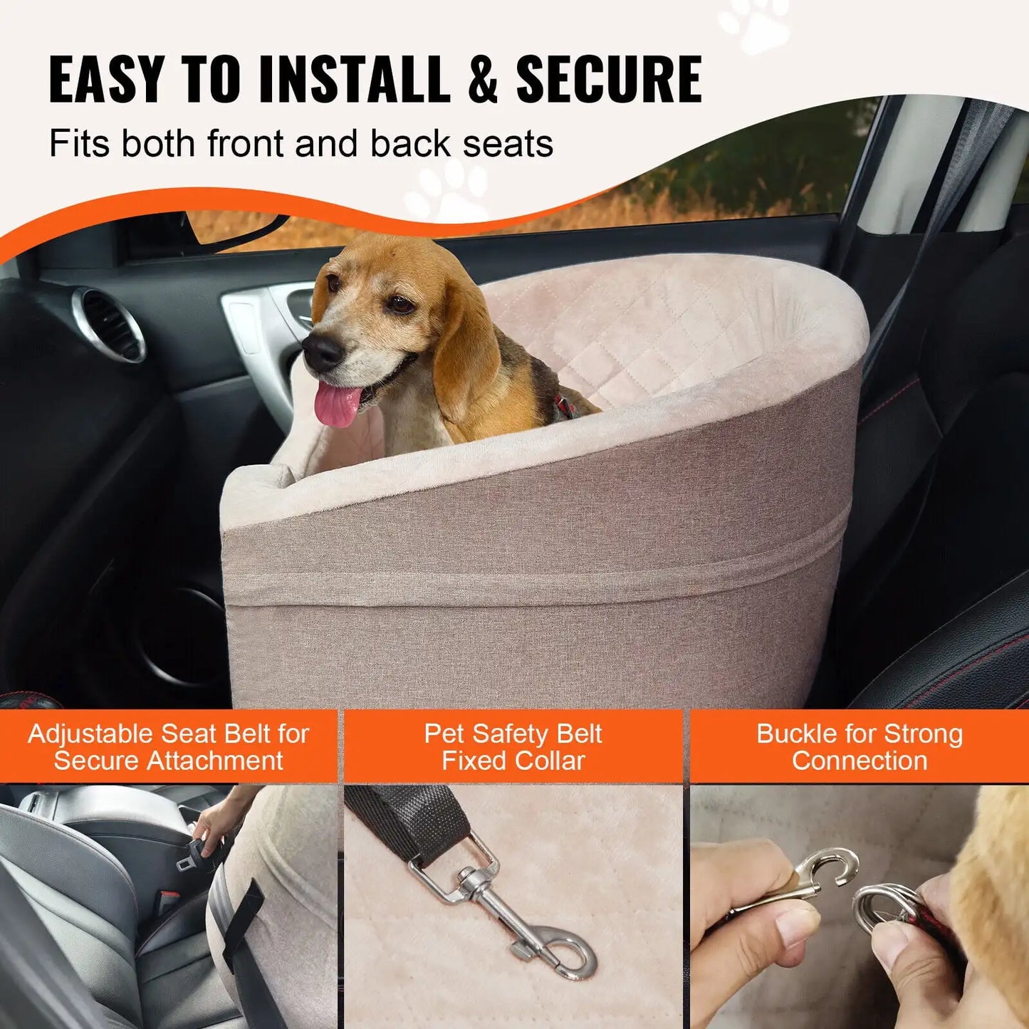 XMSJ Dog Booster Car Seat for Small and Medium Dogs