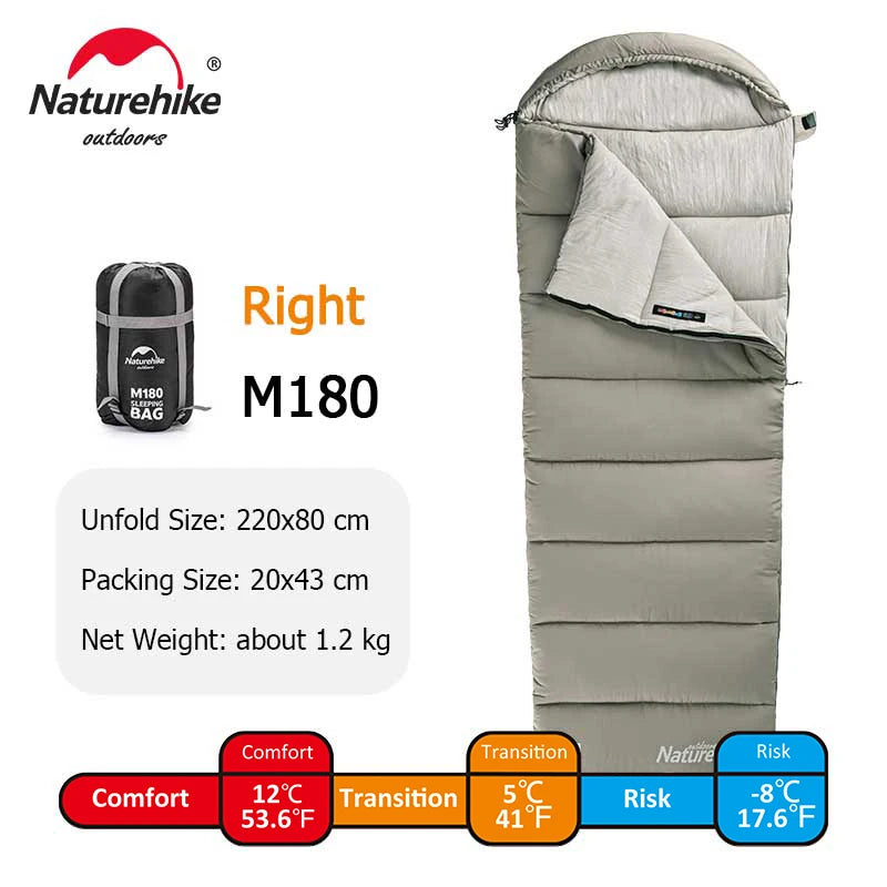 Naturehike Lightweight M180 M300 Double Camping Sleeping Bag Machine Washable Winter Comfort