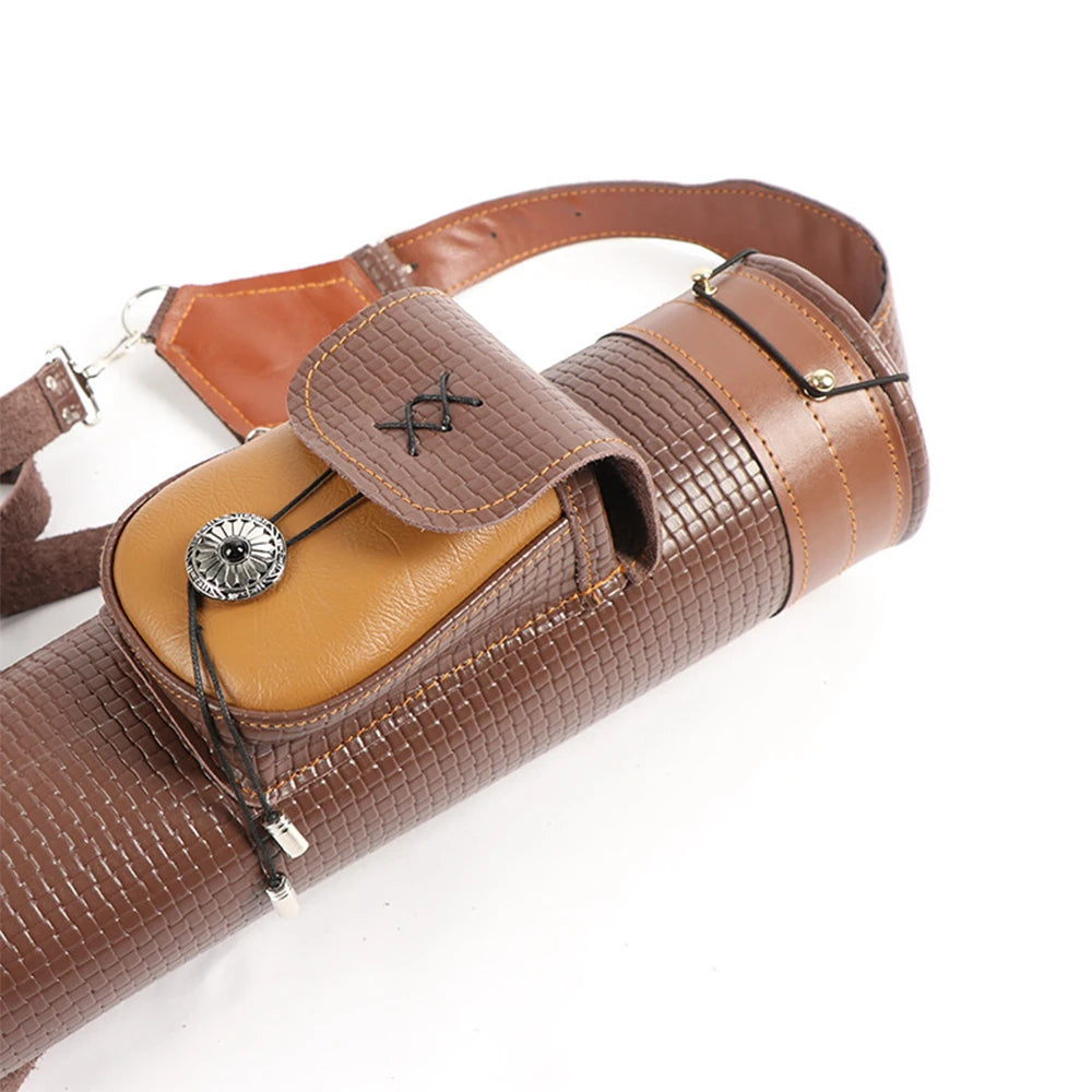 Hign-concerned Cowhide Arrow Bag Archery Pouch Universal