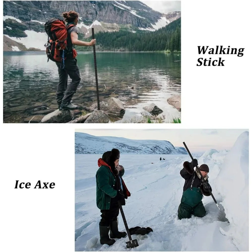 Camping Shovel Axe Multi-Tool Kit for Hiking Metal Detecting and Emergency Outdoor Use