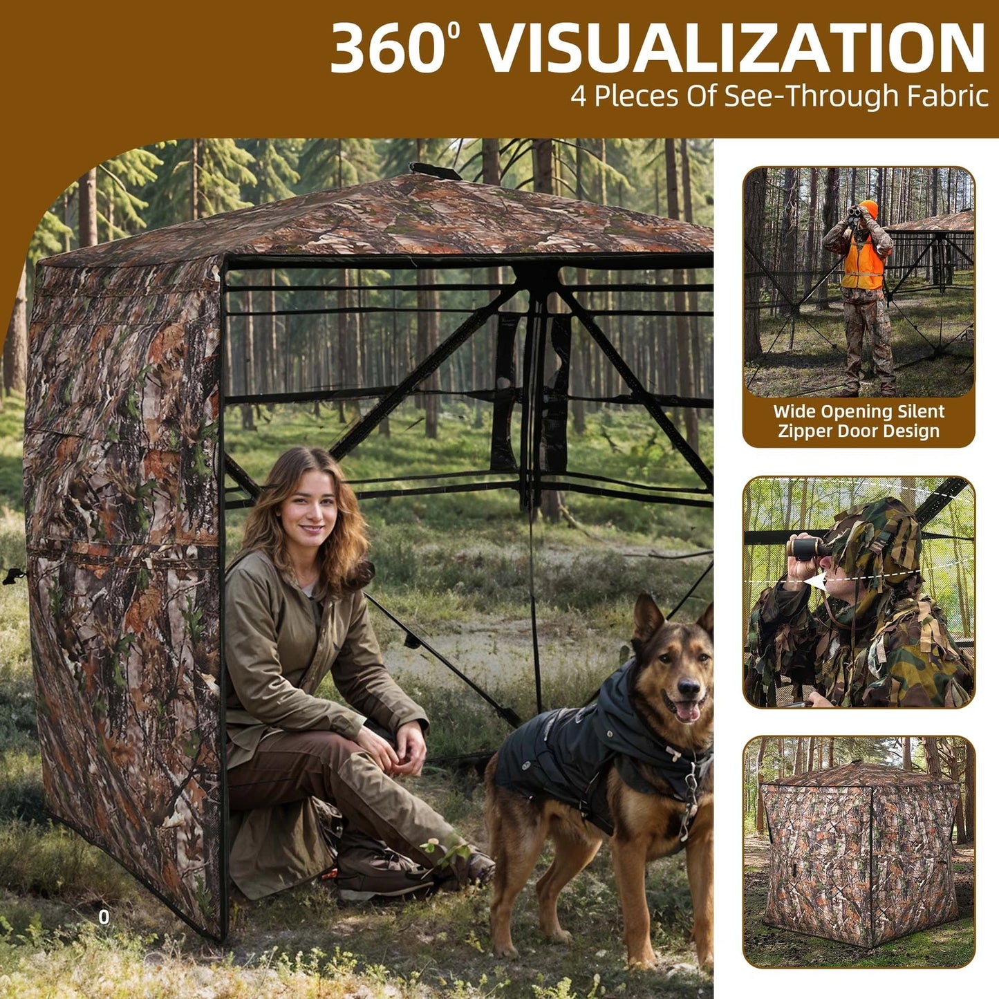 CN Hunting Blind with 360 Degree View for 3 Persons
