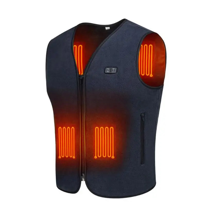 Winter USB Heated Vest Adjustable Temperature Washable Sleeveless Jacket for Outdoor Sports