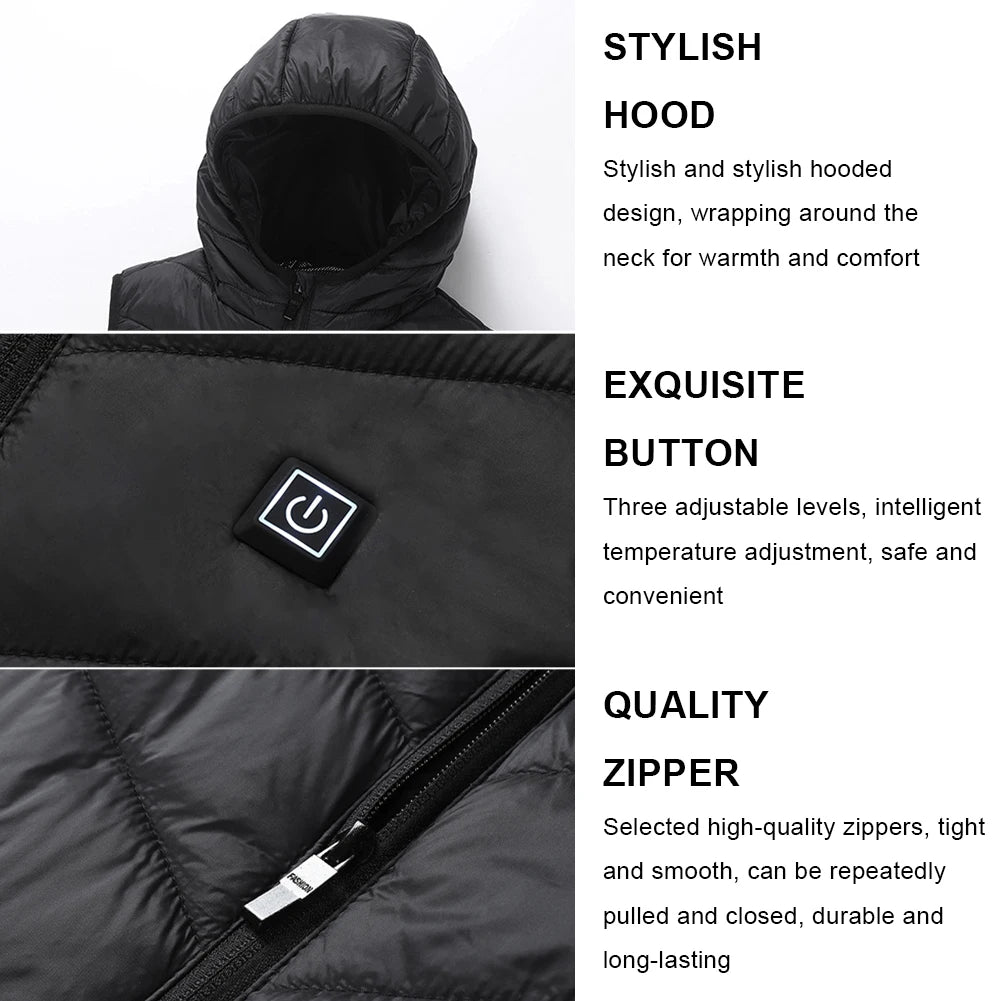 JOCESTYLE 10 Heating Zones Electric Heated Vest for Kids
