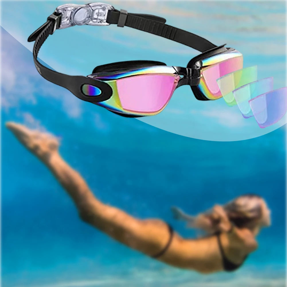 America Wildlife Anti Fog UV Swim Goggles Silicone Gaskets