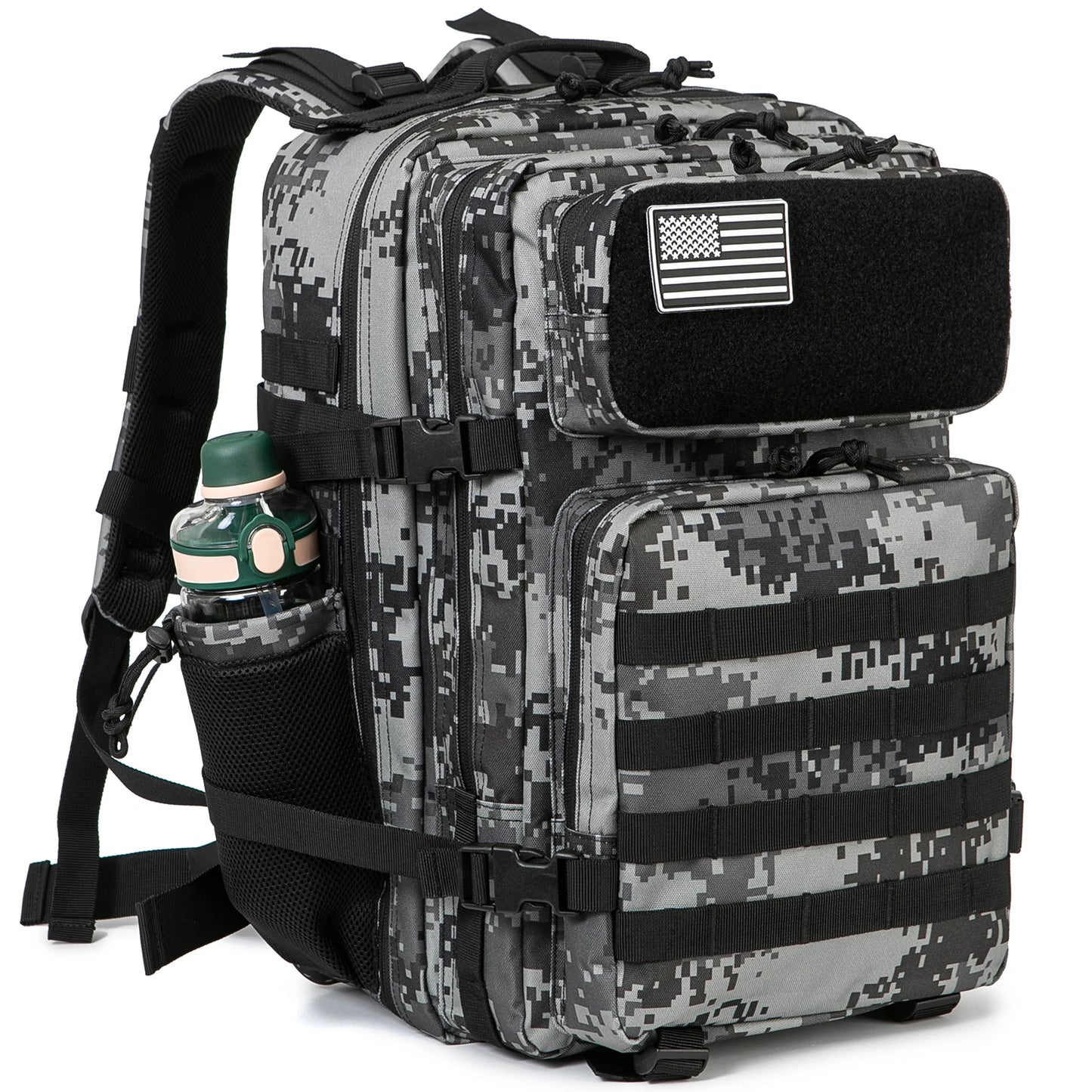 45L Tactical Backpack for Hunting with Dual Cup Holders and Outdoor Camping Features