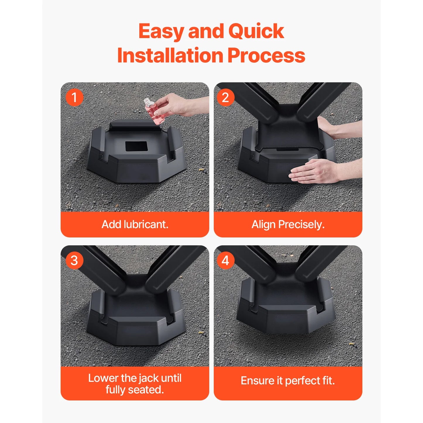 VEVOR RV Leveling Pads 4 Pack Rubber Trailer Jack Stabilizer Pads for 5th Wheels and Motorhomes