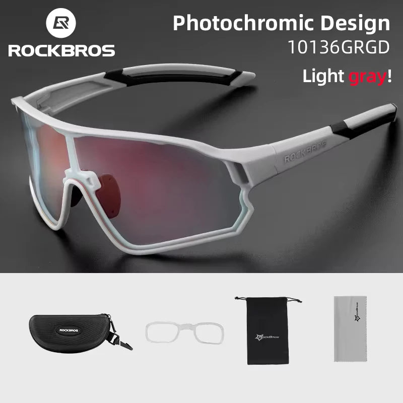 ROCKBROS Photochromic Cycling Sunglasses UV400 Outdoor Eyewear