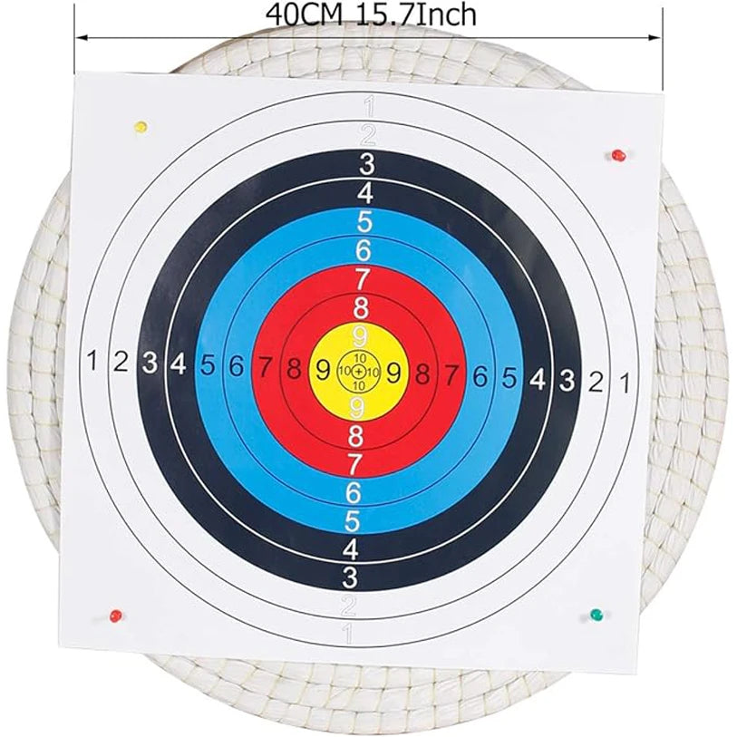Recurve Bow Target Kit with Bright Color Straw and 5 Papers for Outdoor Archery Practice