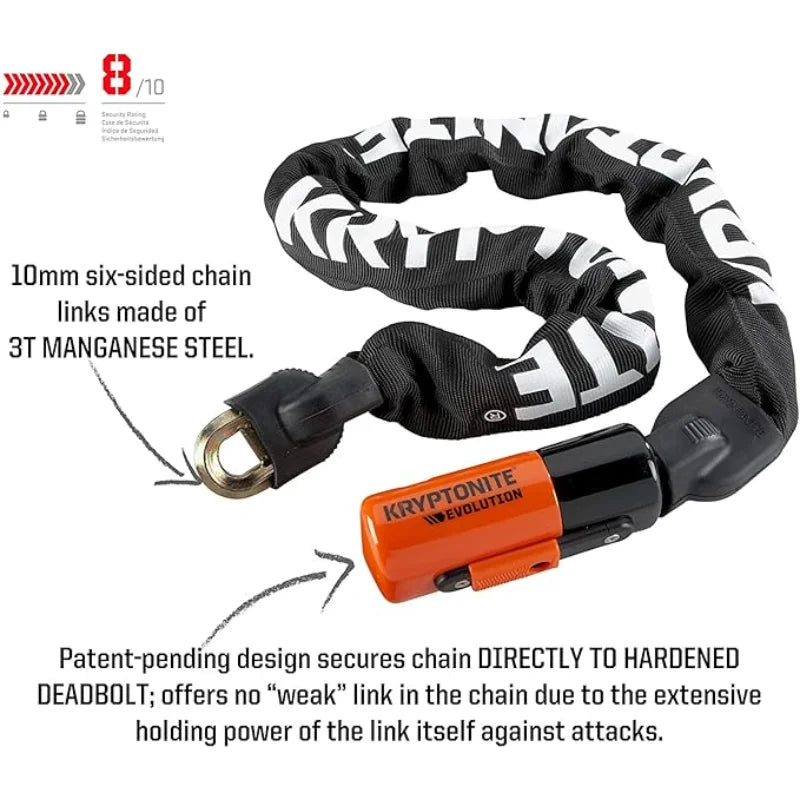 YTYIN Heavy Duty Kryptonite Evolution Mini Bike Chain Lock
