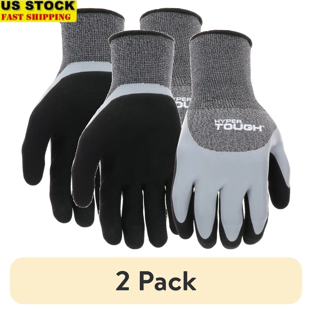 XMSJ Double Dipped Latex Work Gloves 2 Pack