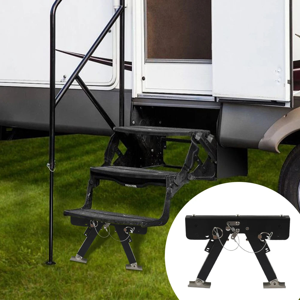 RV Folding Step Board Bracket Adjustable Steel Stabilizer Tool