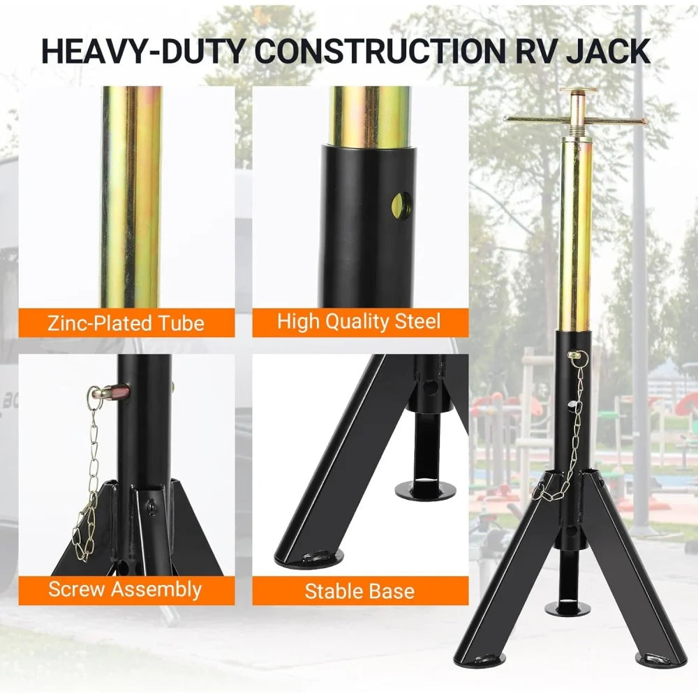 2 Pcs Heavy Duty RV Stabilizer Jack Stands 6000lbs Adjustable Height 16 to 30 Inches