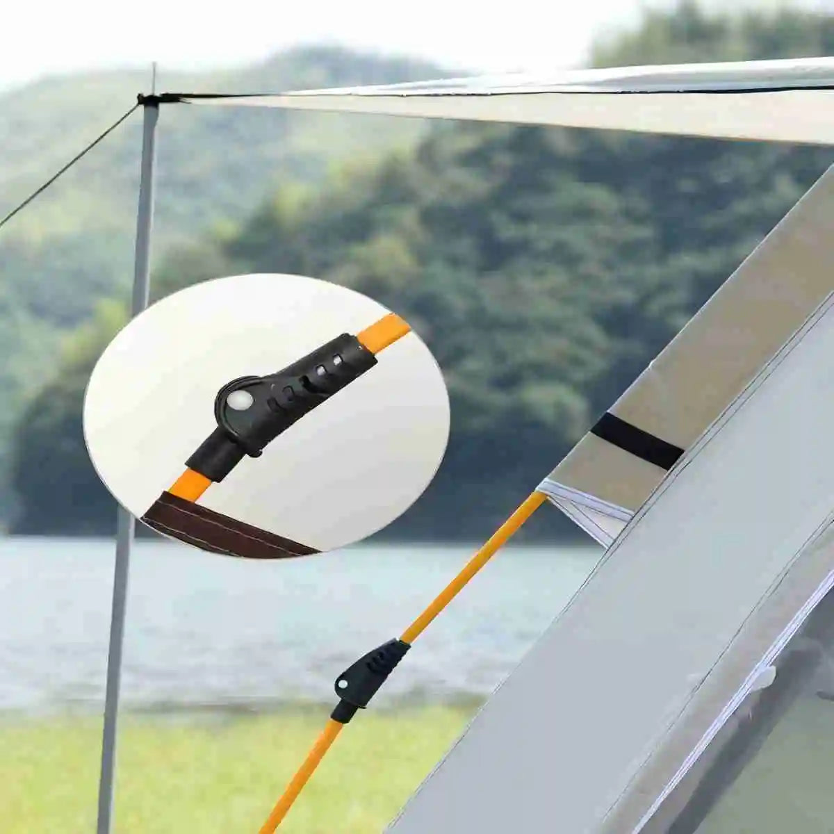 Outdoor Sunshade Camping Tent with Two Doors and Windows for Self-Driving Travel