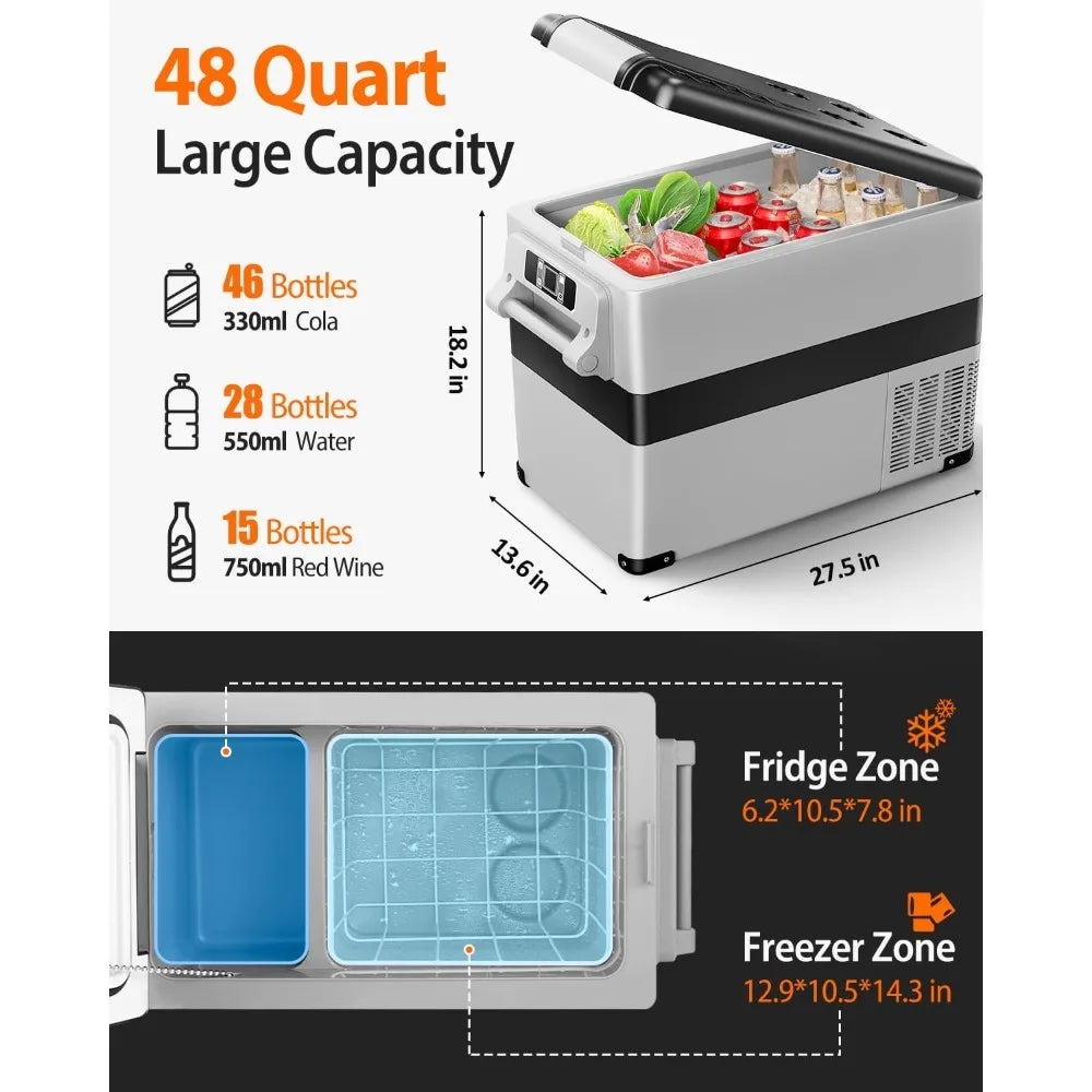 XMSJ Portable 12V Refrigerator Electric Cooler for Vehicles