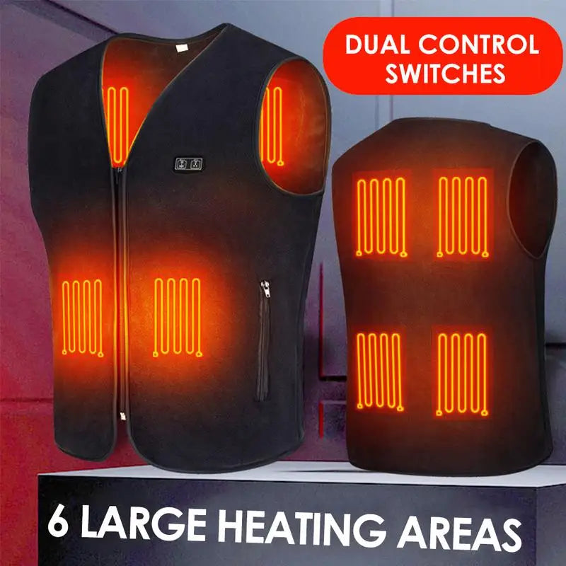 Winter USB Heated Vest Adjustable Temperature Washable Sleeveless Jacket for Outdoor Sports