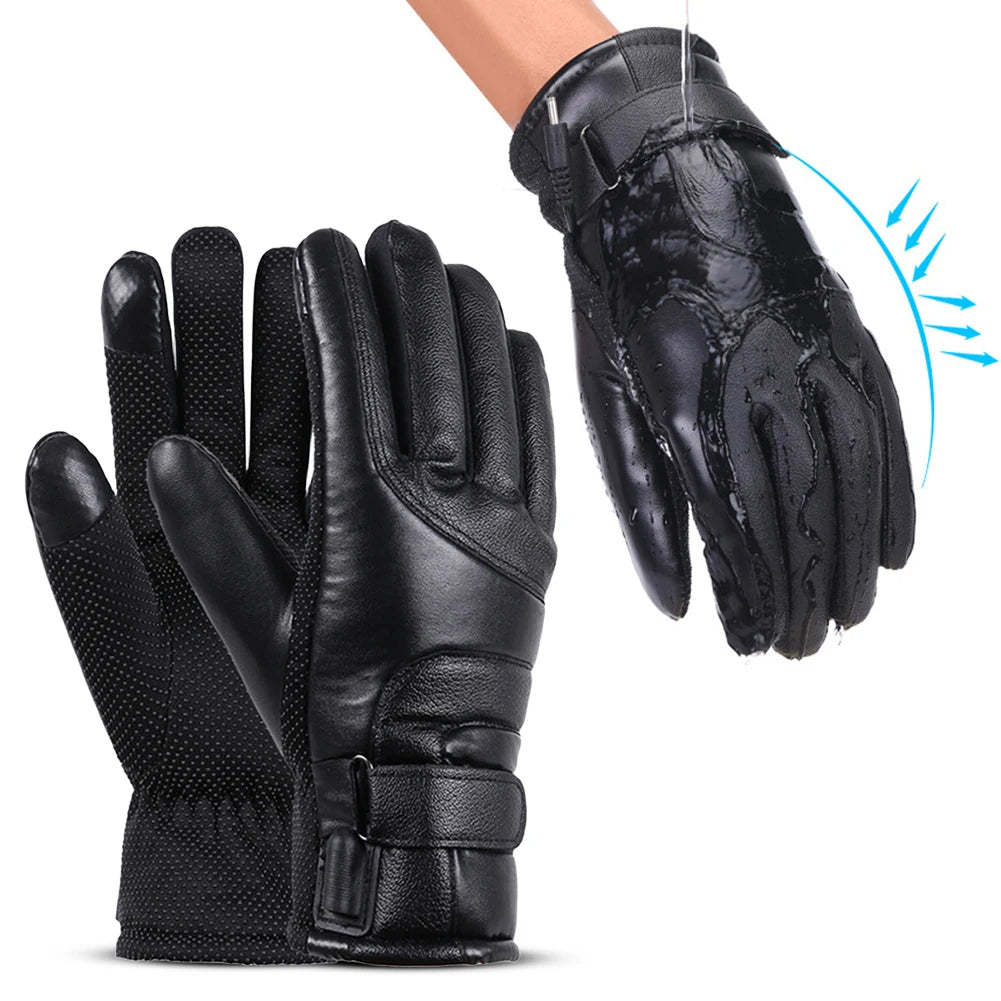 JoceStyle Motorcycle Heated Gloves Waterproof Winter Thermal Gear