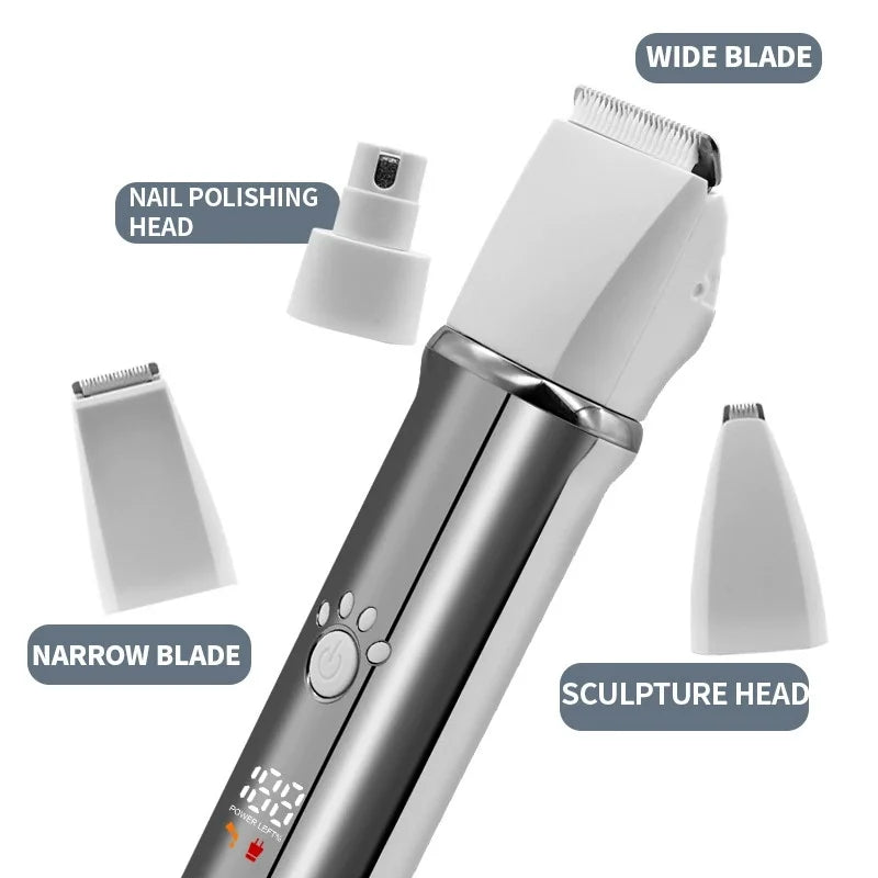 GZHJGOS 4 In 1 Pet Hair Trimmer Clipper Nail Grinder