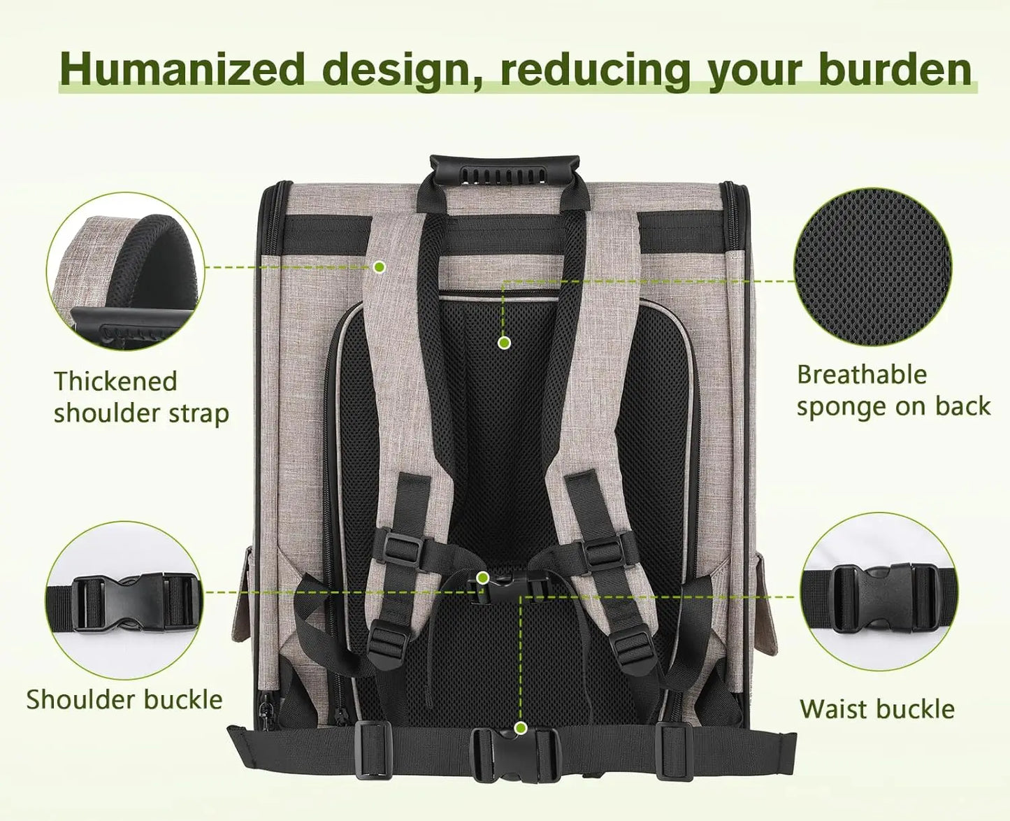 XMSJ Pet Carrier Backpack Expandable Breathable Mesh