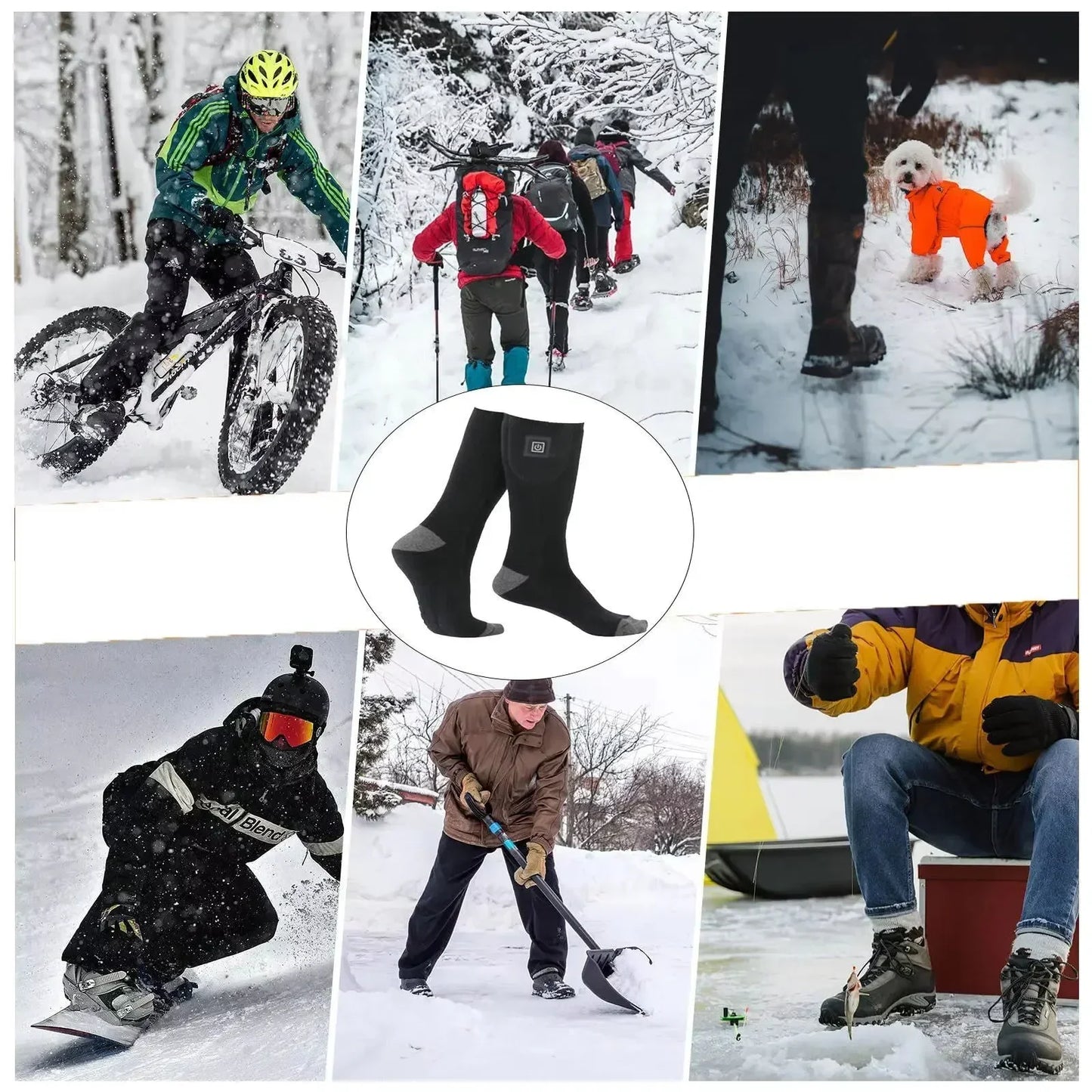YTYINC Winter Electric Heating Socks for Outdoor Sports Use