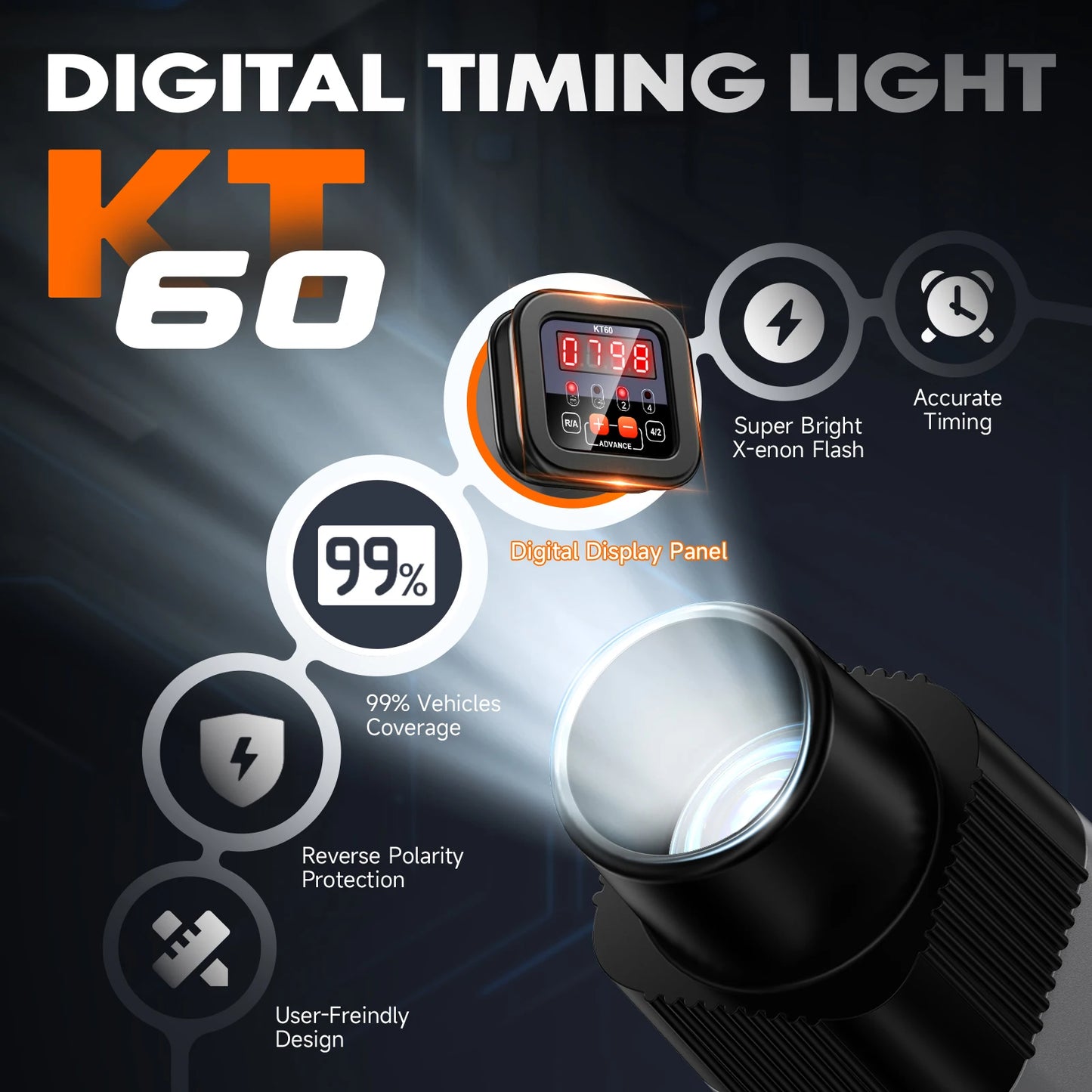 KZYEE KT60 Engine Timing Light with Tachometer